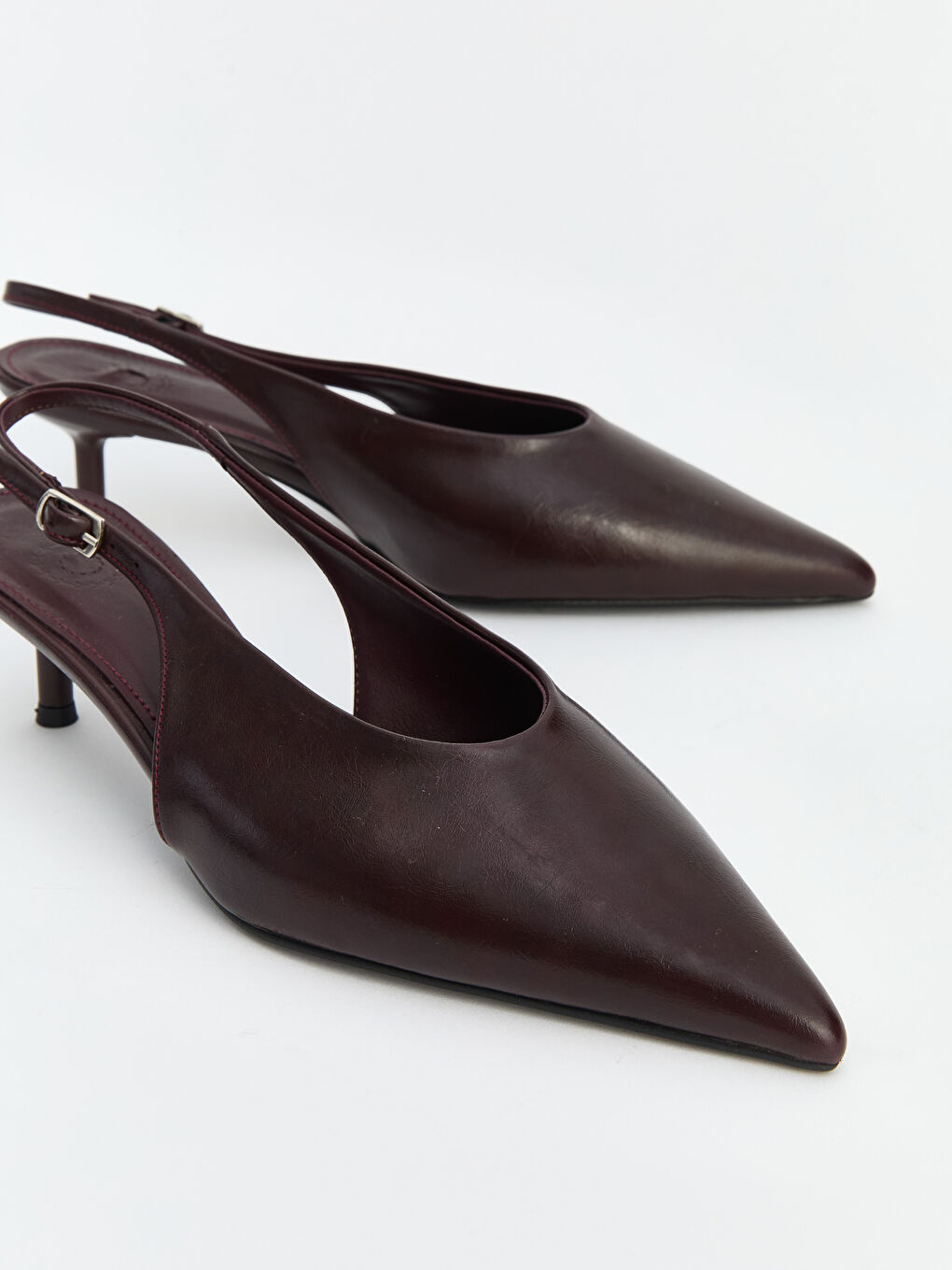 Bordo Sivri Burun Kadın Topuklu Ayakkabı-2