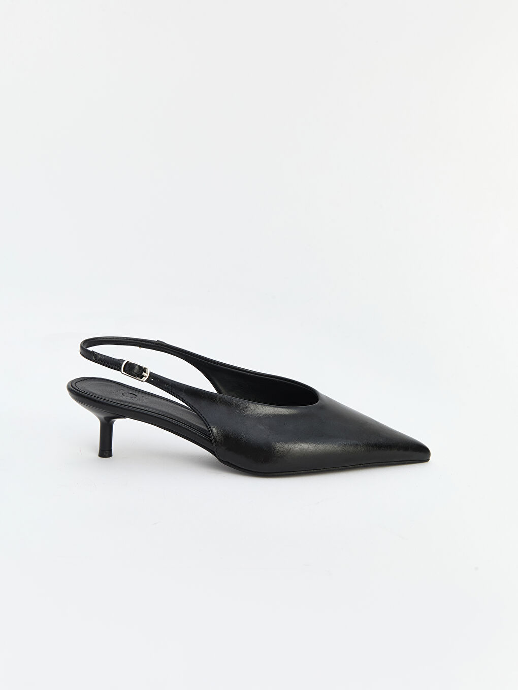 Siyah Sivri Burun Kadın Topuklu Ayakkabı-1