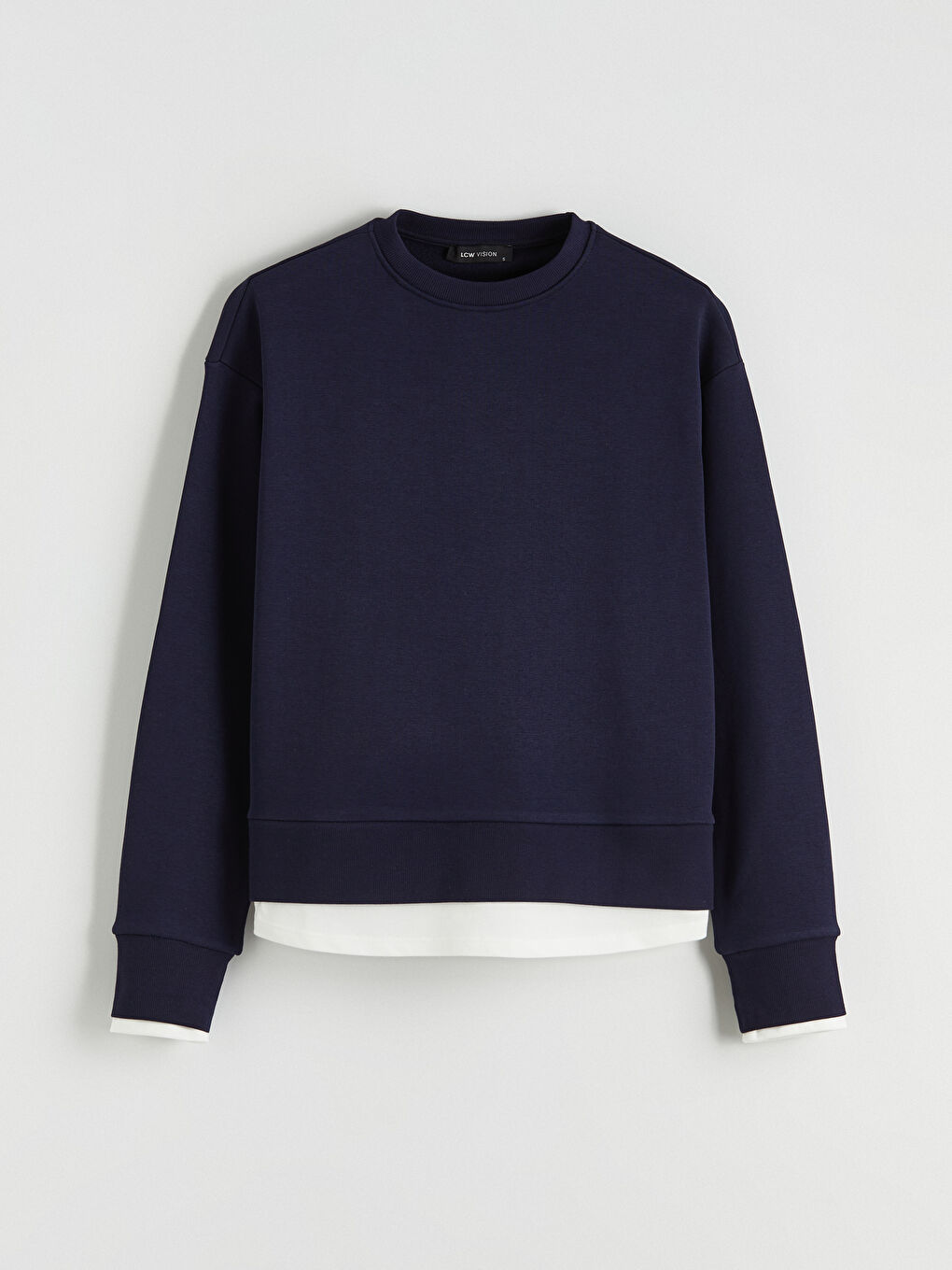 Lacivert Bisiklet Yaka Kadın Sweatshirt-4