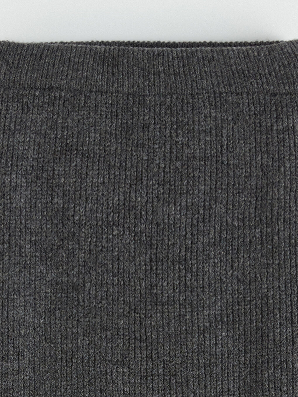 Antrasit Beli Lastikli Fitilli Triko Etek-5