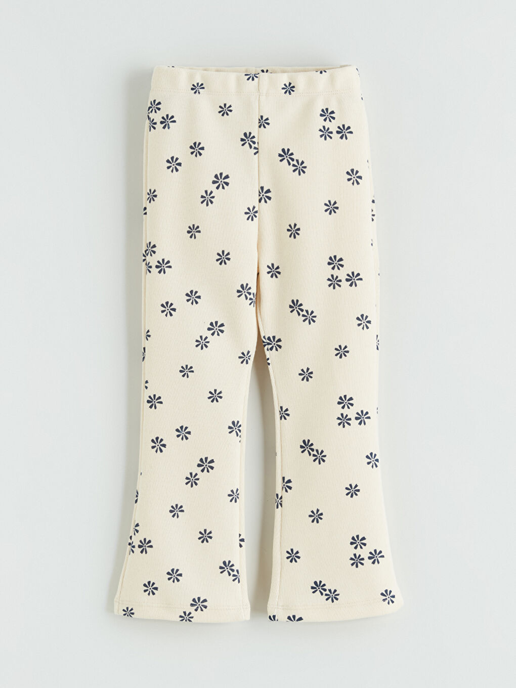 Bej Beli Lastikli Kız Çocuk Tayt Pantolon-2