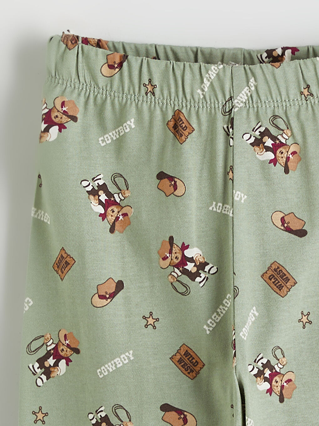 Yeşil Beli Lastikli Erkek Çocuk Pijama Alt-2