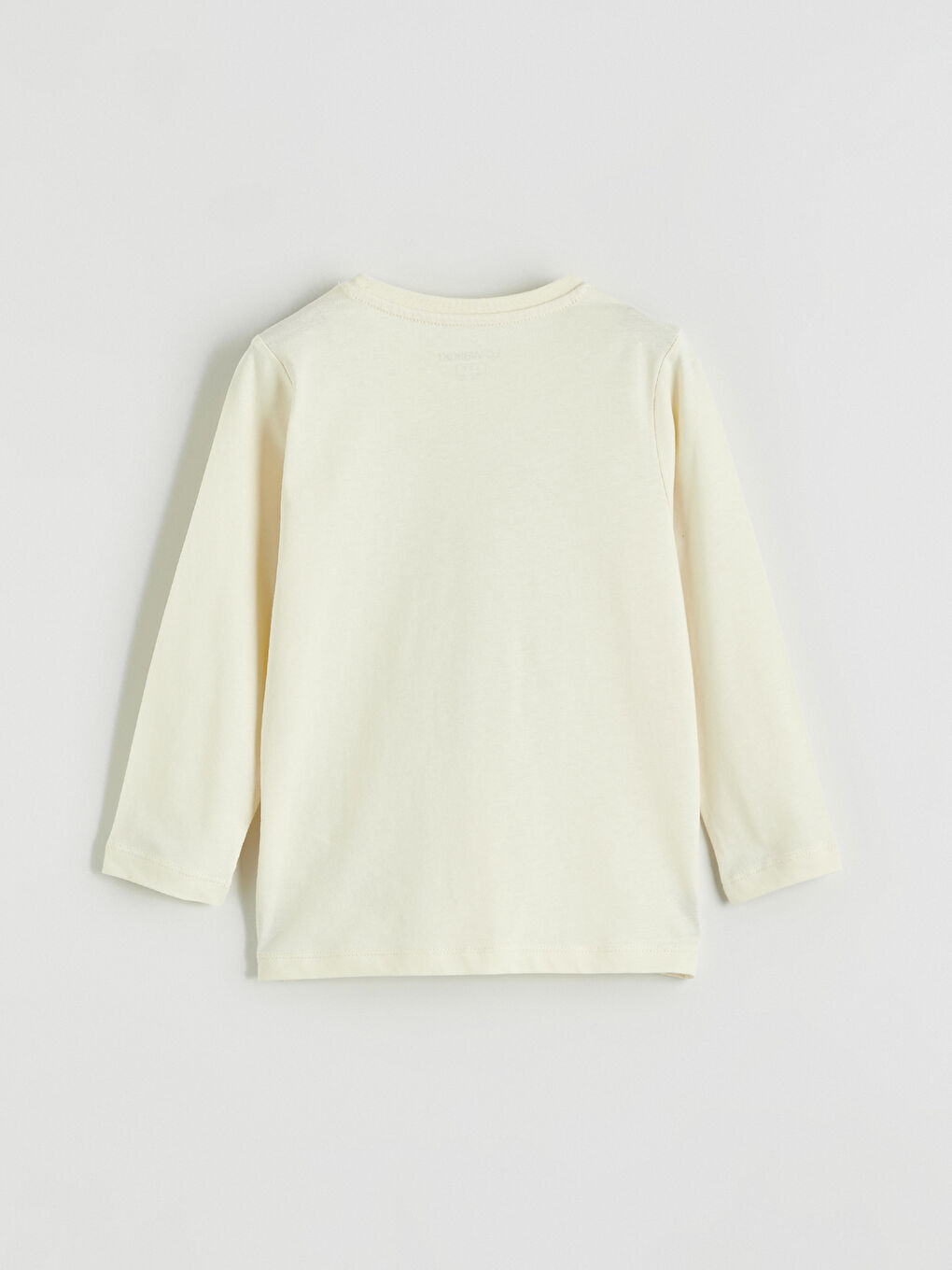 Bej Bisiklet Yaka Erkek Çocuk Pijama Üst-1