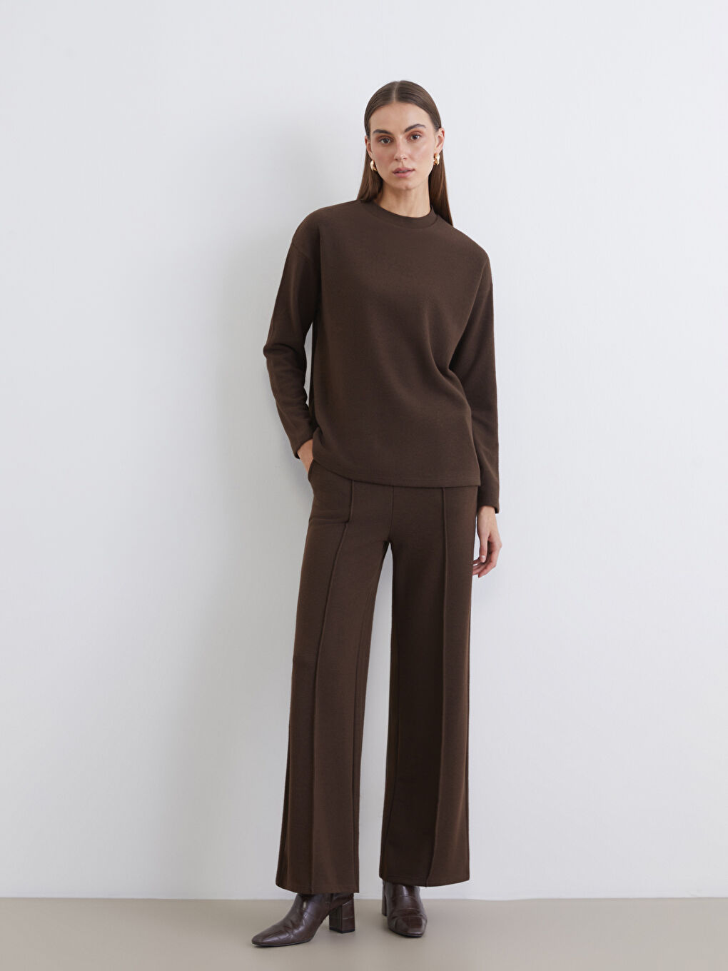 Rundhalsausschnitt Oversize T-Shirt für Damen-1