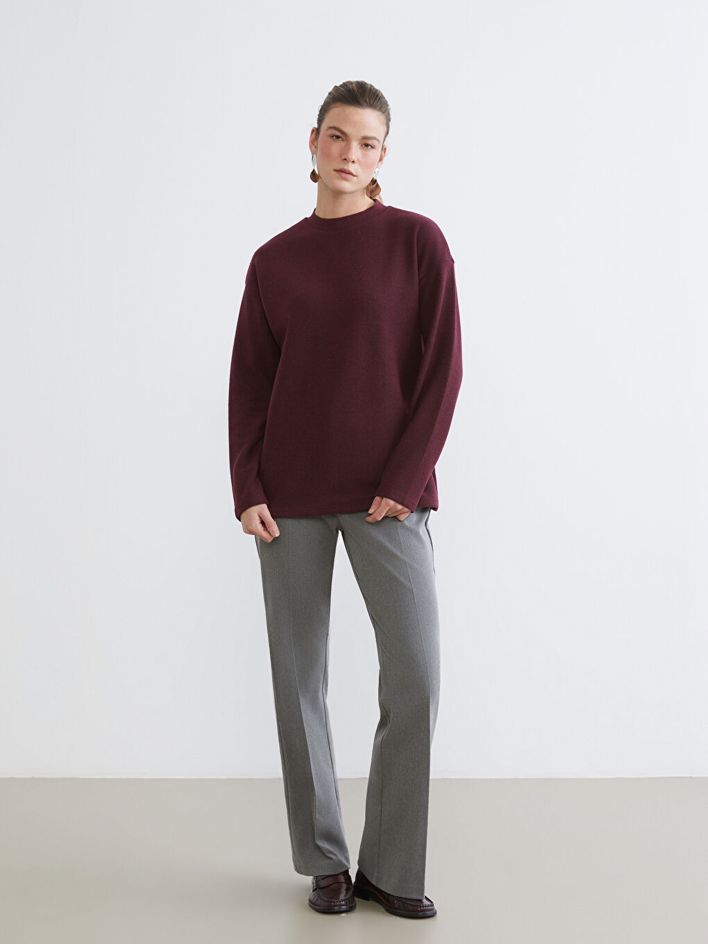 Тениска с кръгло деколте, овърсайз, за жени-1