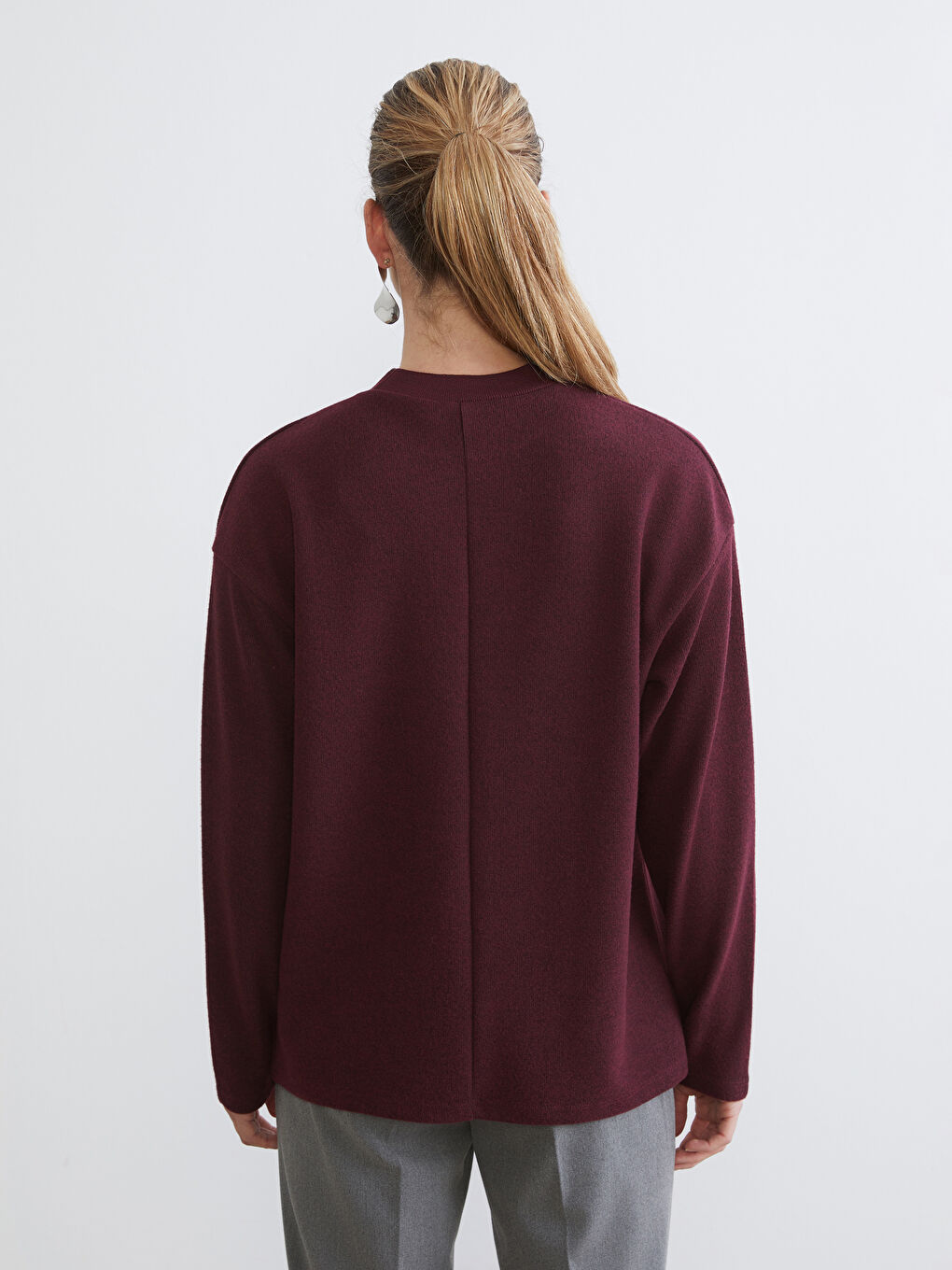 Тениска с кръгло деколте, овърсайз, за жени-3