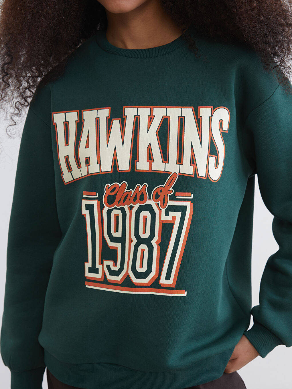 Stranger Things Baskılı Kadın Kalın Sweatshirt-2