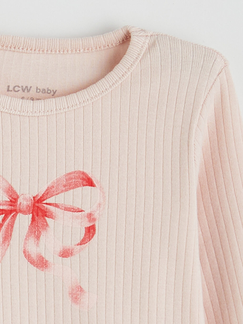 Ekru Bisiklet Yaka Baskılı Kız Bebek Bluz 3'lü-8