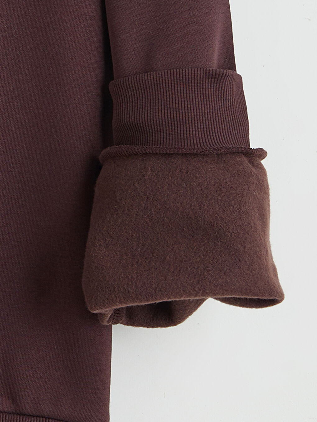 Kahverengi Bisiklet Yaka Baskılı Kız Çocuk Kalın Sweatshirt-2