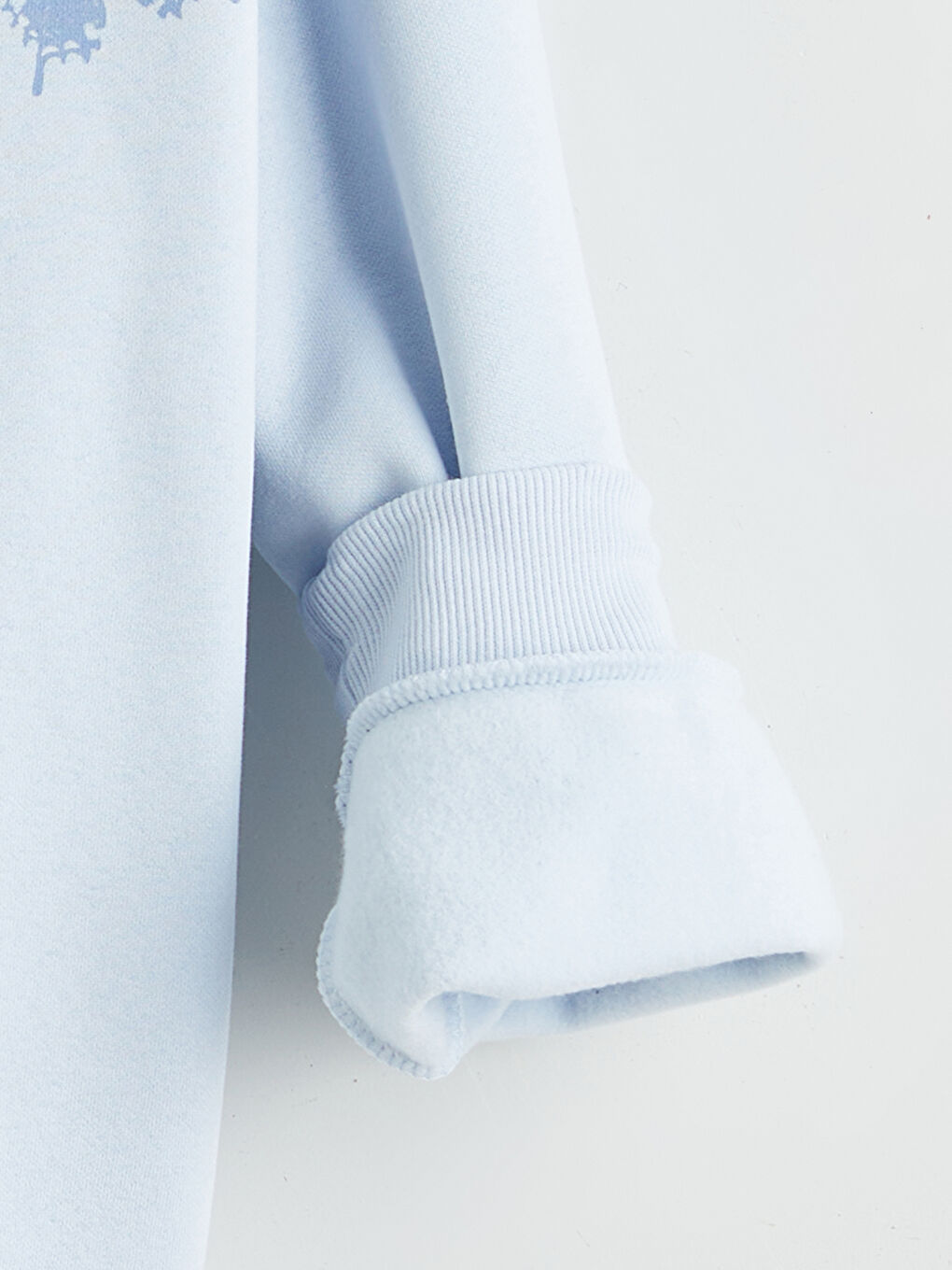 Mavi Kapüşonlu Kız Çocuk Kalın Sweatshirt-3