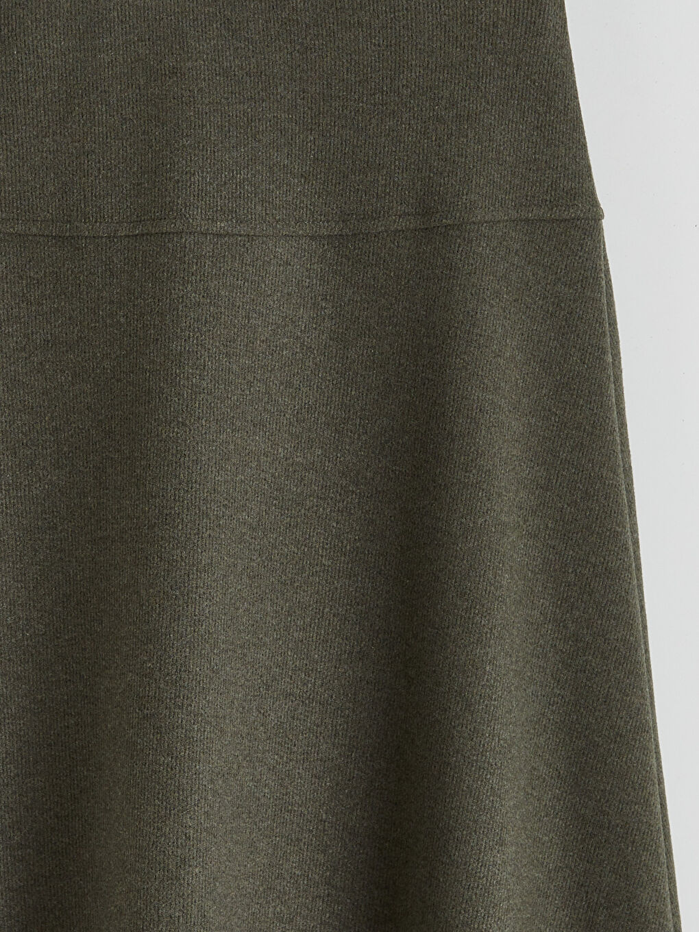 Haki Beli Lastikli Kloş Etek-5