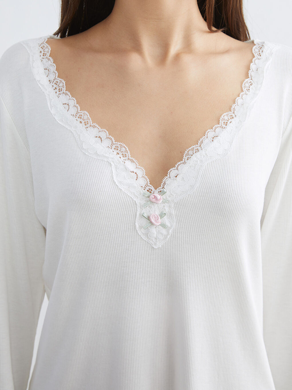 Pembe Çizgili Kadın Pijama Takımı-2