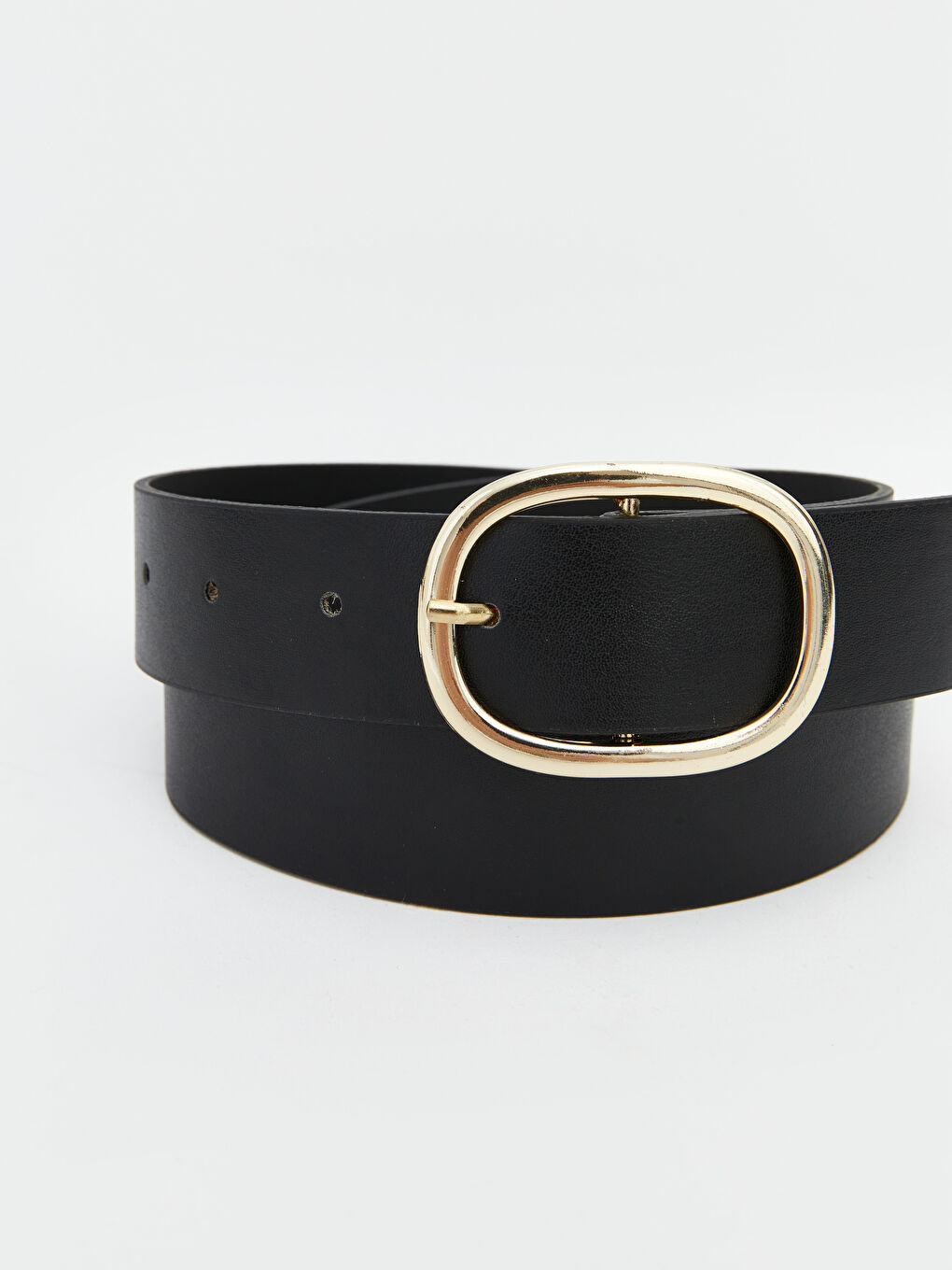 Siyah Deri Görünümlü Kadın Kemer-1