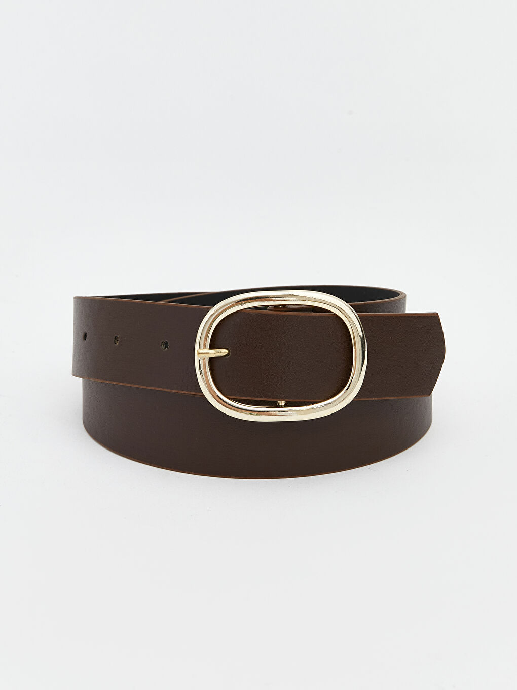 Kahverengi Deri Görünümlü Kadın Kemer