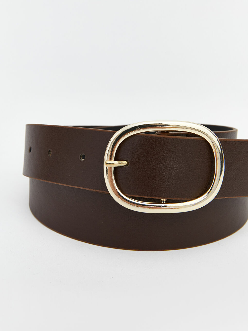 Kahverengi Deri Görünümlü Kadın Kemer-1