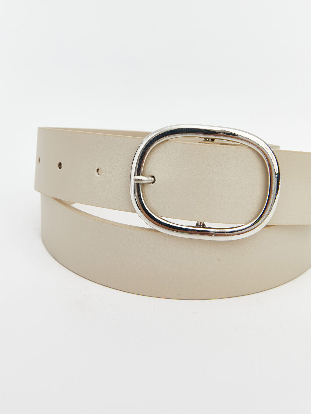 Bej Deri Görünümlü Kadın Kemer-1