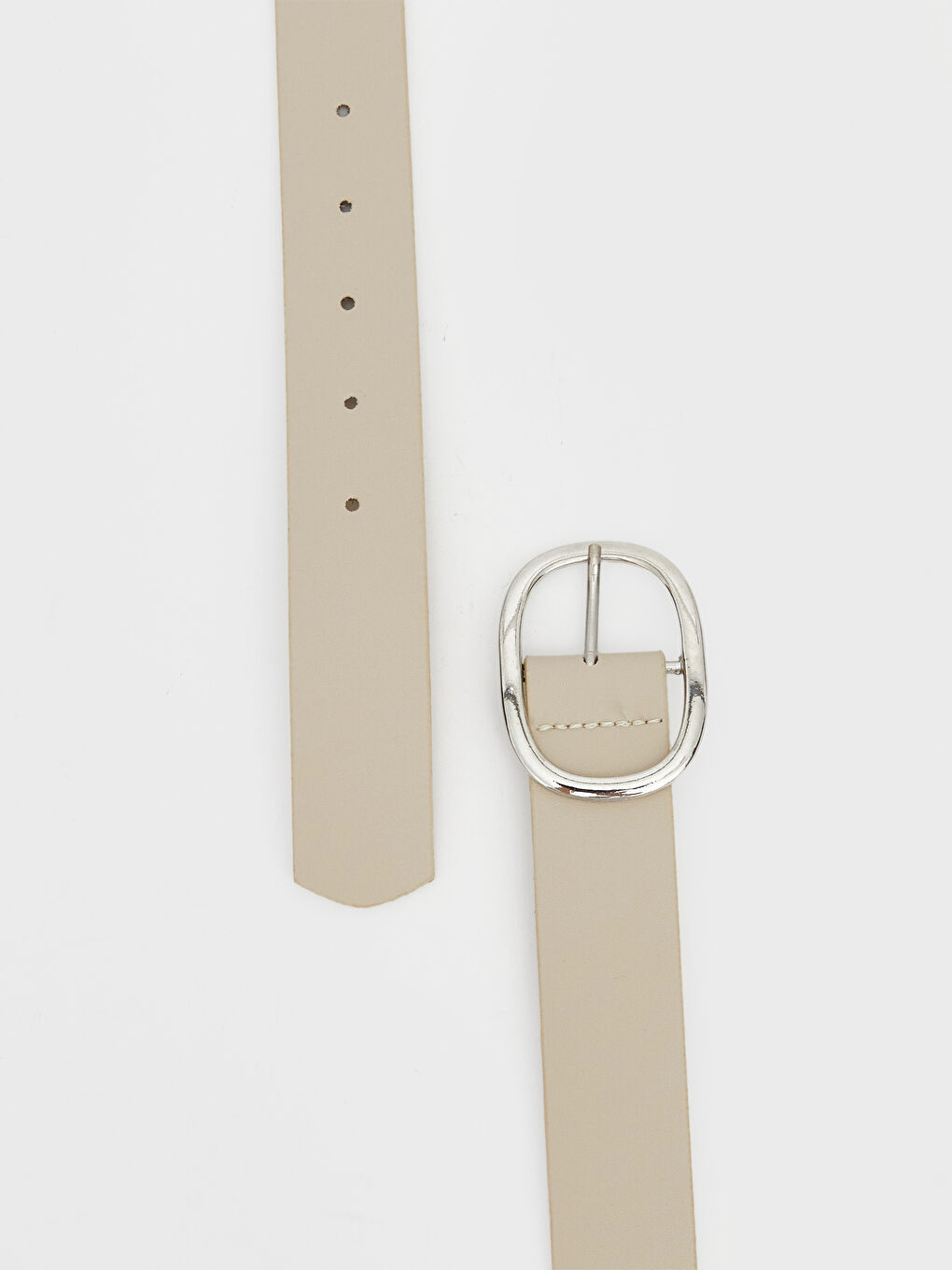 Bej Deri Görünümlü Kadın Kemer-2