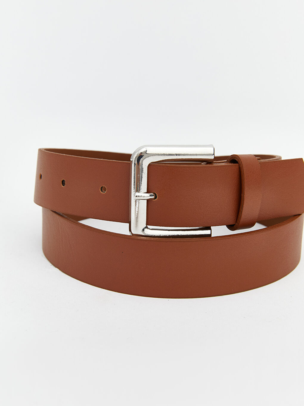 Kahverengi Deri Görünümlü Kadın Kemer-1