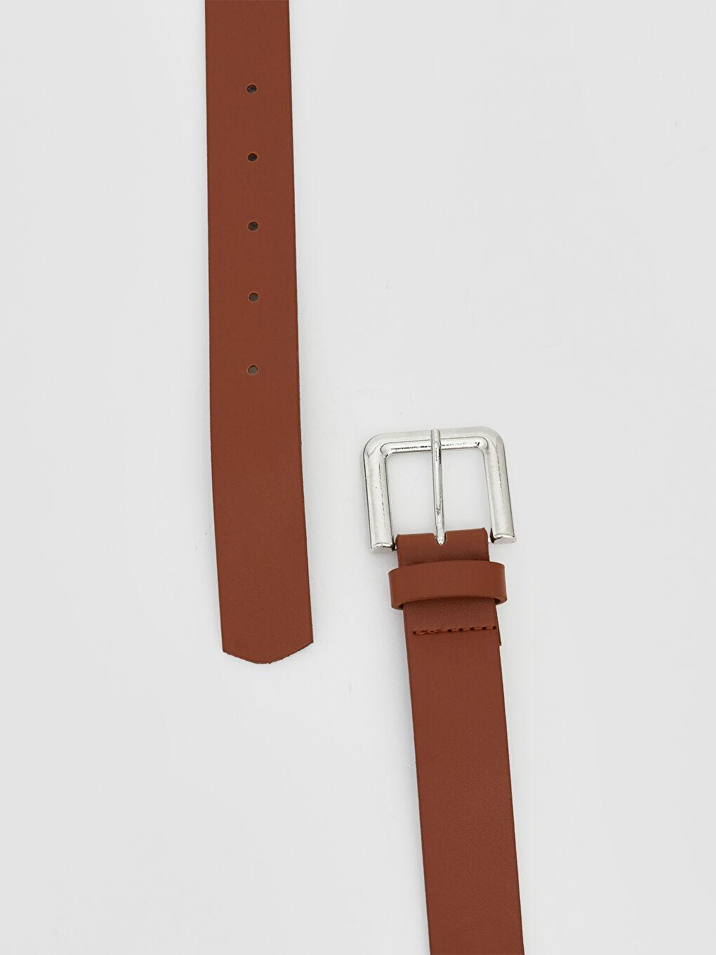 Kahverengi Deri Görünümlü Kadın Kemer-2