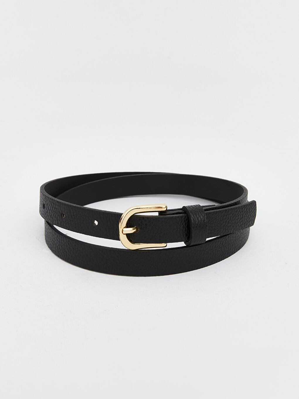 Siyah Deri Görünümlü Kadın Kemer