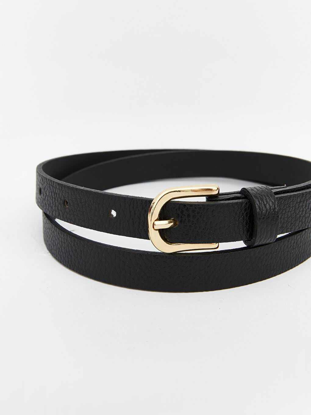 Siyah Deri Görünümlü Kadın Kemer-1