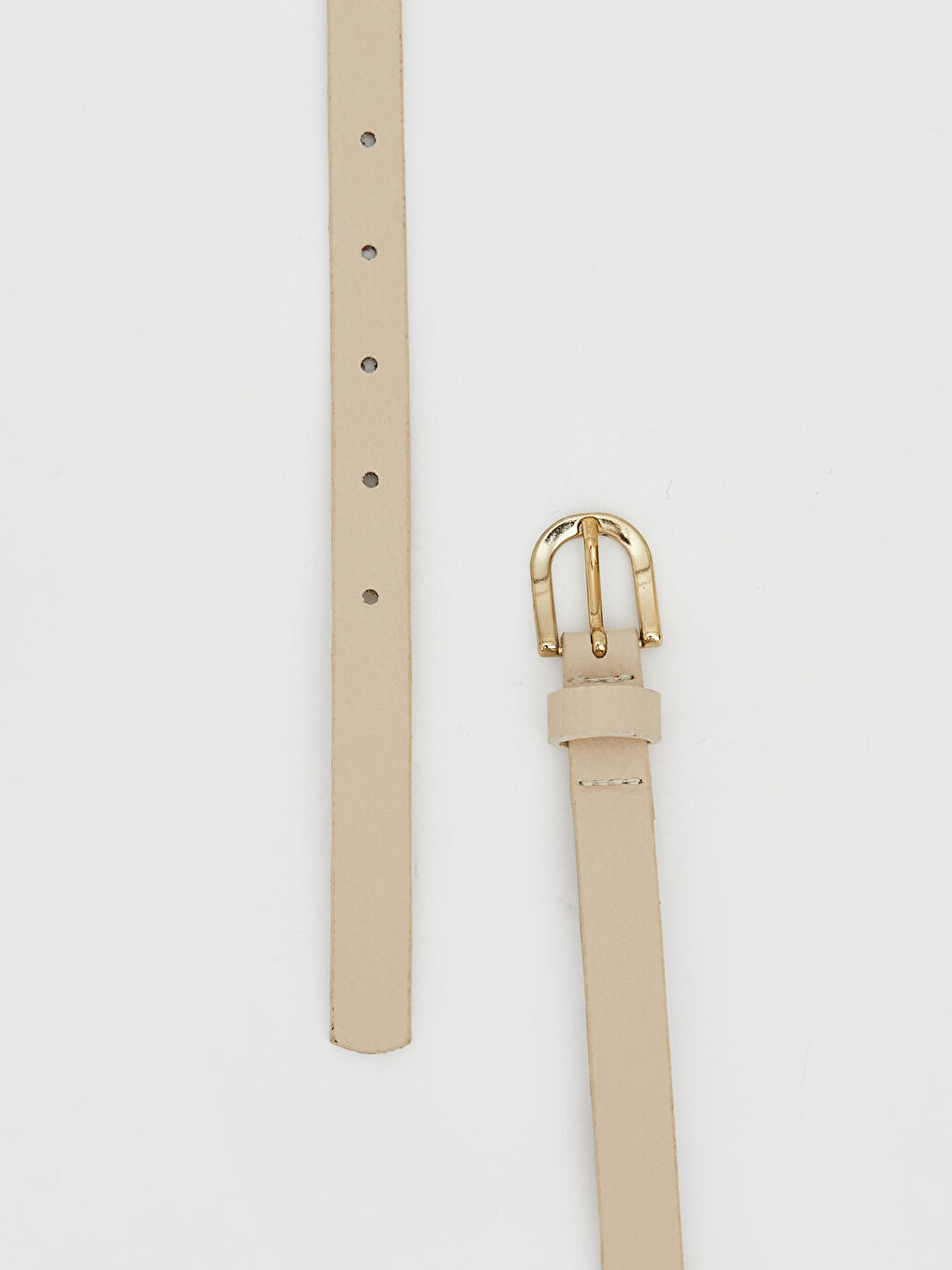 Bej Deri Görünümlü Kadın Kemer-2