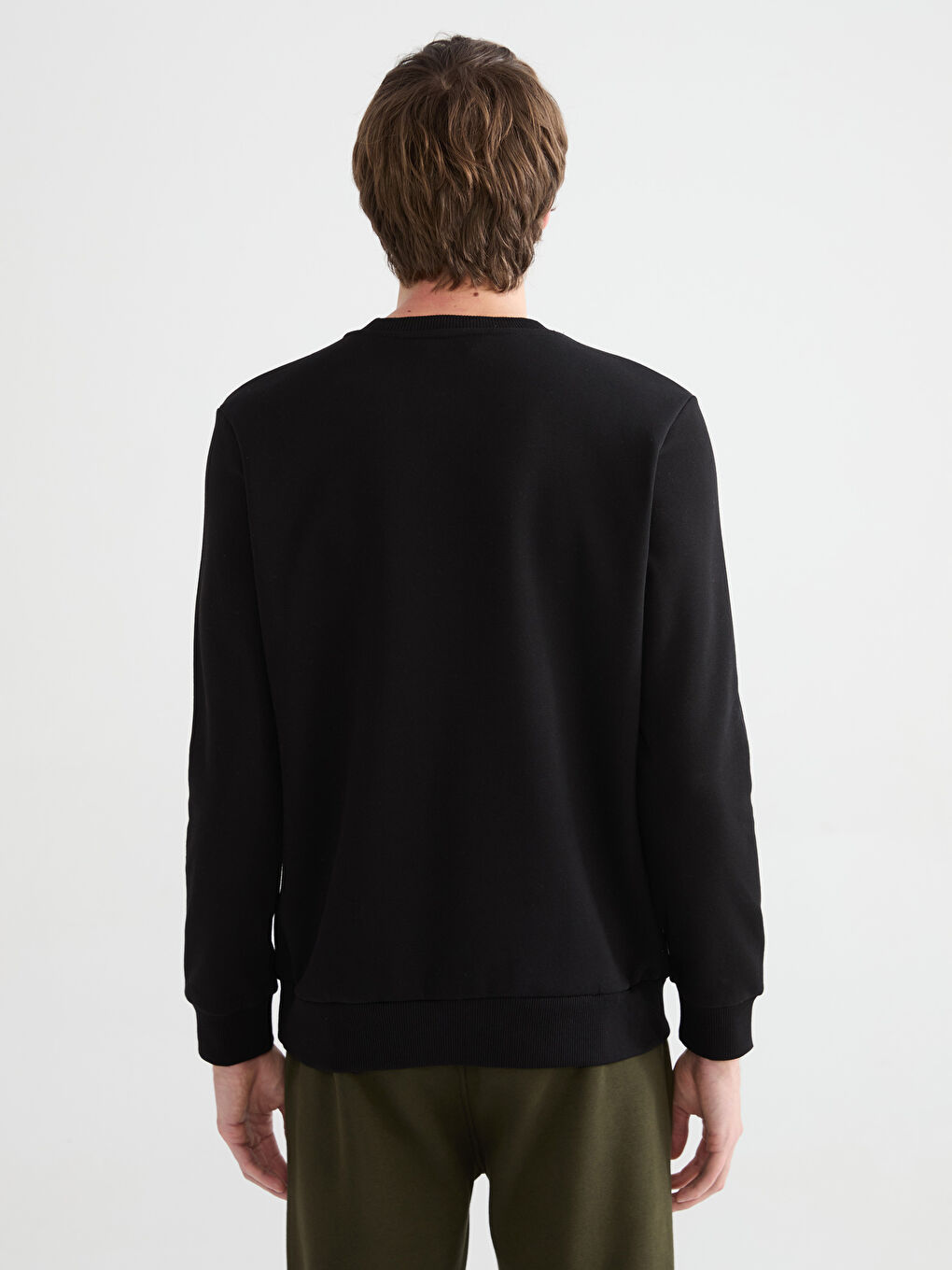 Crew Neck Printed Men's Thick Sweatshirt-3