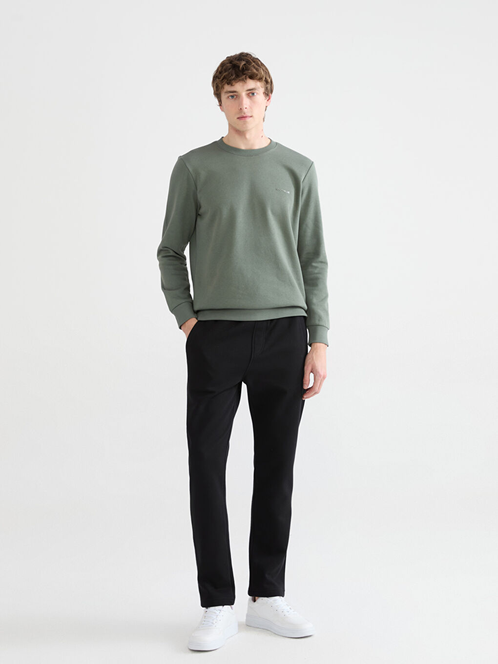 Crew Neck Printed Men's Thick Sweatshirt-1