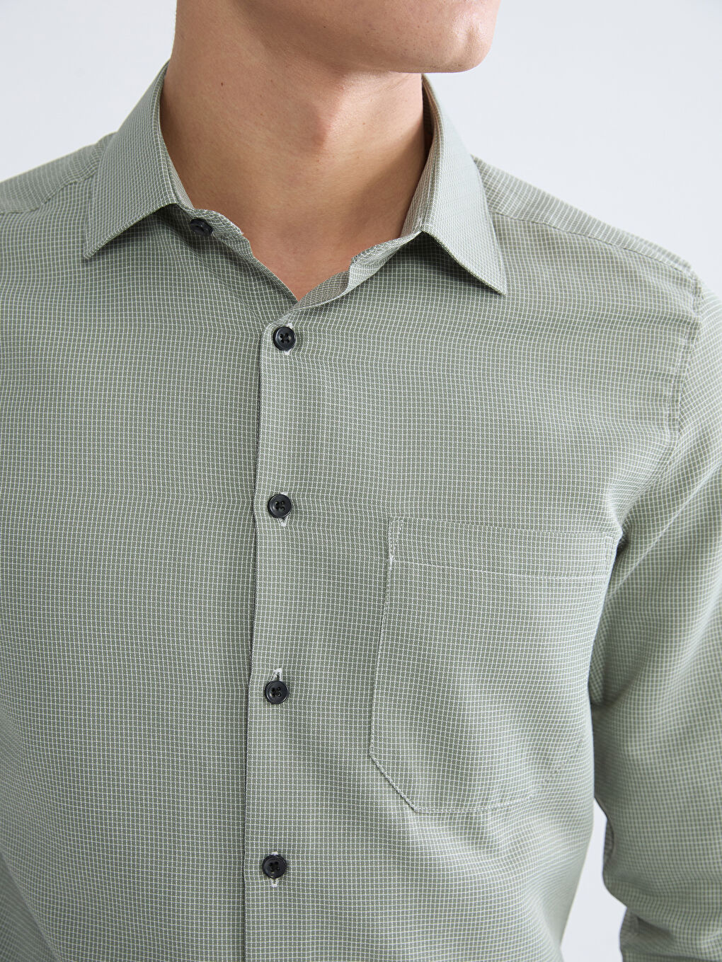 Yeşil Regular Fit Erkek Gömlek-2