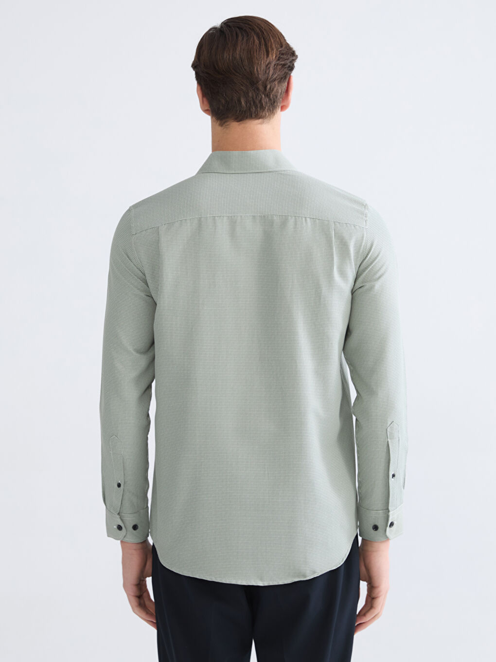 Yeşil Regular Fit Erkek Gömlek-3