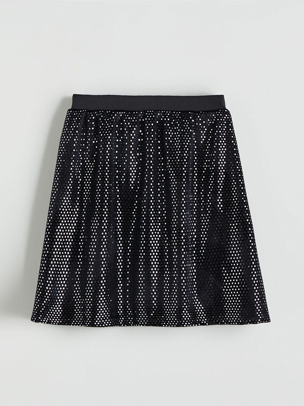 Elastic Waist Glittering Girl Skirt