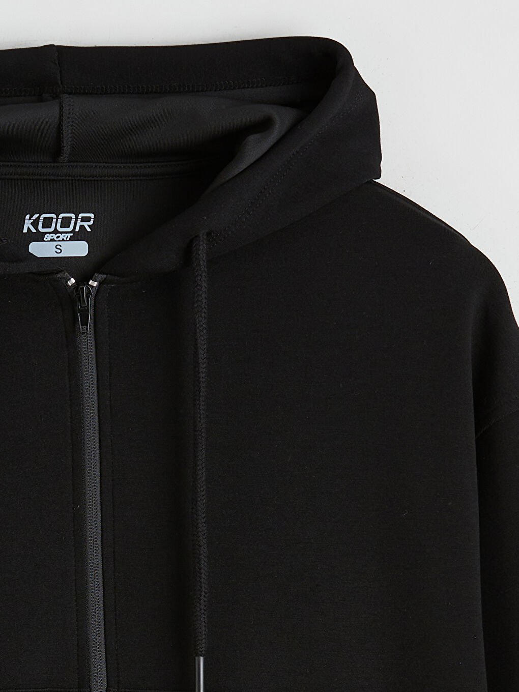 Siyah Kapüşonlu Kadın Fermuarlı Sweatshirt-5