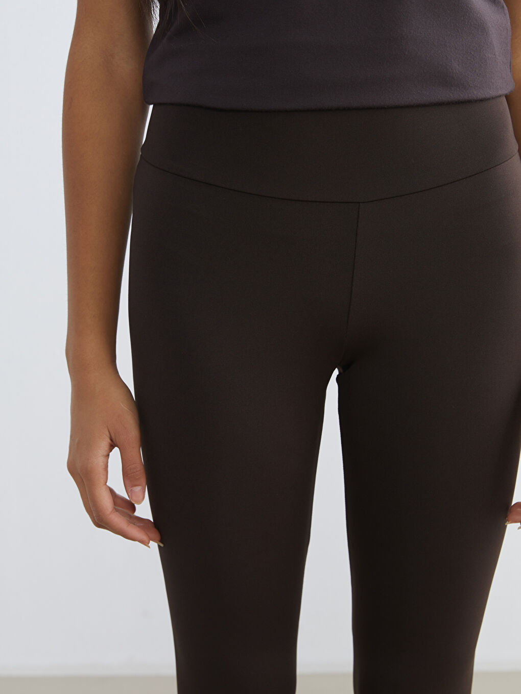 Женщины Коричневый Спортивные леггинсы-2