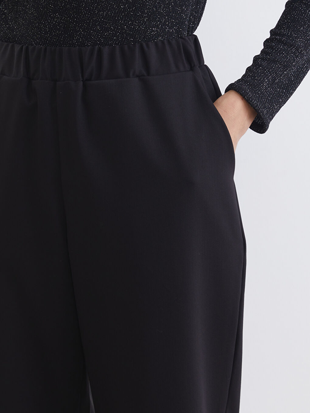 Kahverengi Beli Lastikli Kadın Pantolon-5