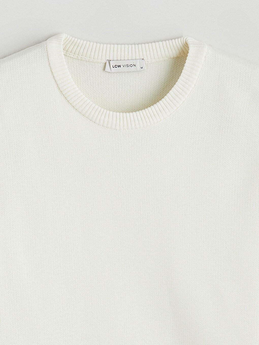 Ekru Bisiklet Yaka Erkek Triko Kazak-1