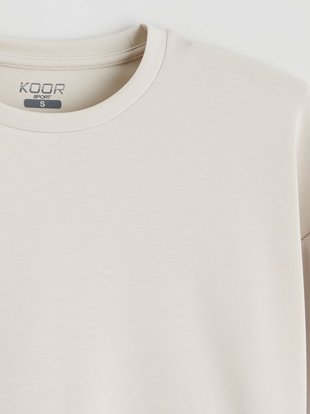 Bej Bisiklet Yaka Kadın Sweatshirt-5