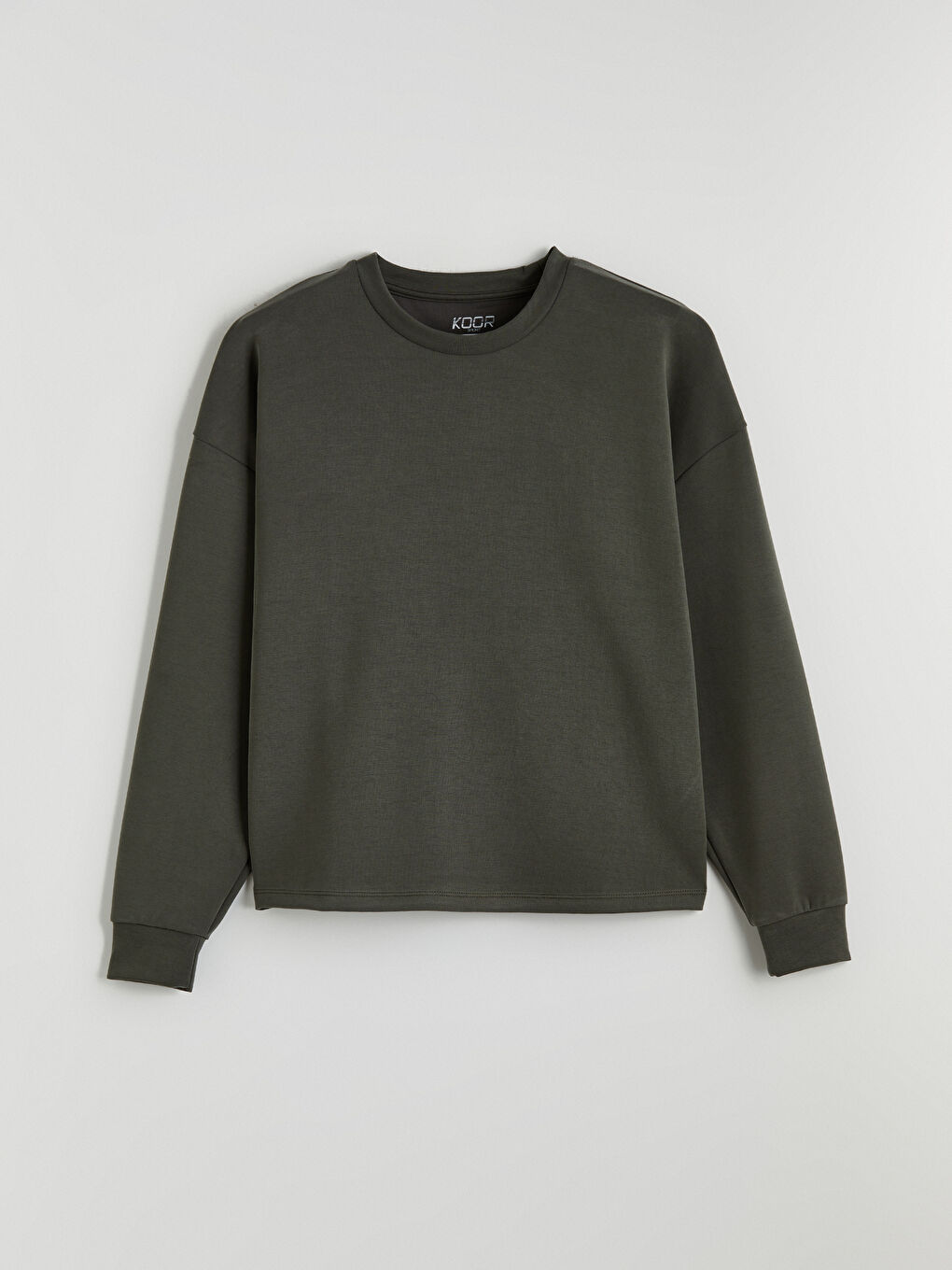 Haki Bisiklet Yaka Soft Touch Kadın Sweatshirt-4