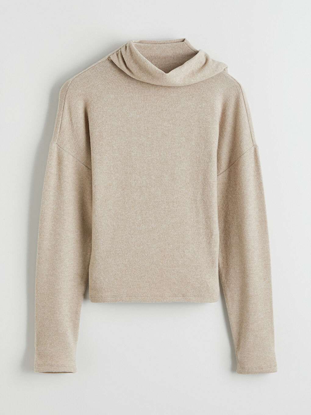 Bej Dik Yaka Kadın Tişört