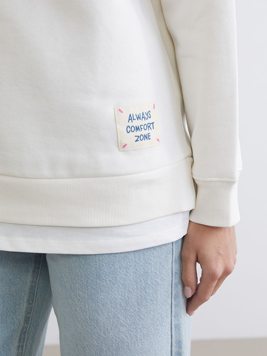 سويتشيرت غليظ واسع كول مدور نساء-2