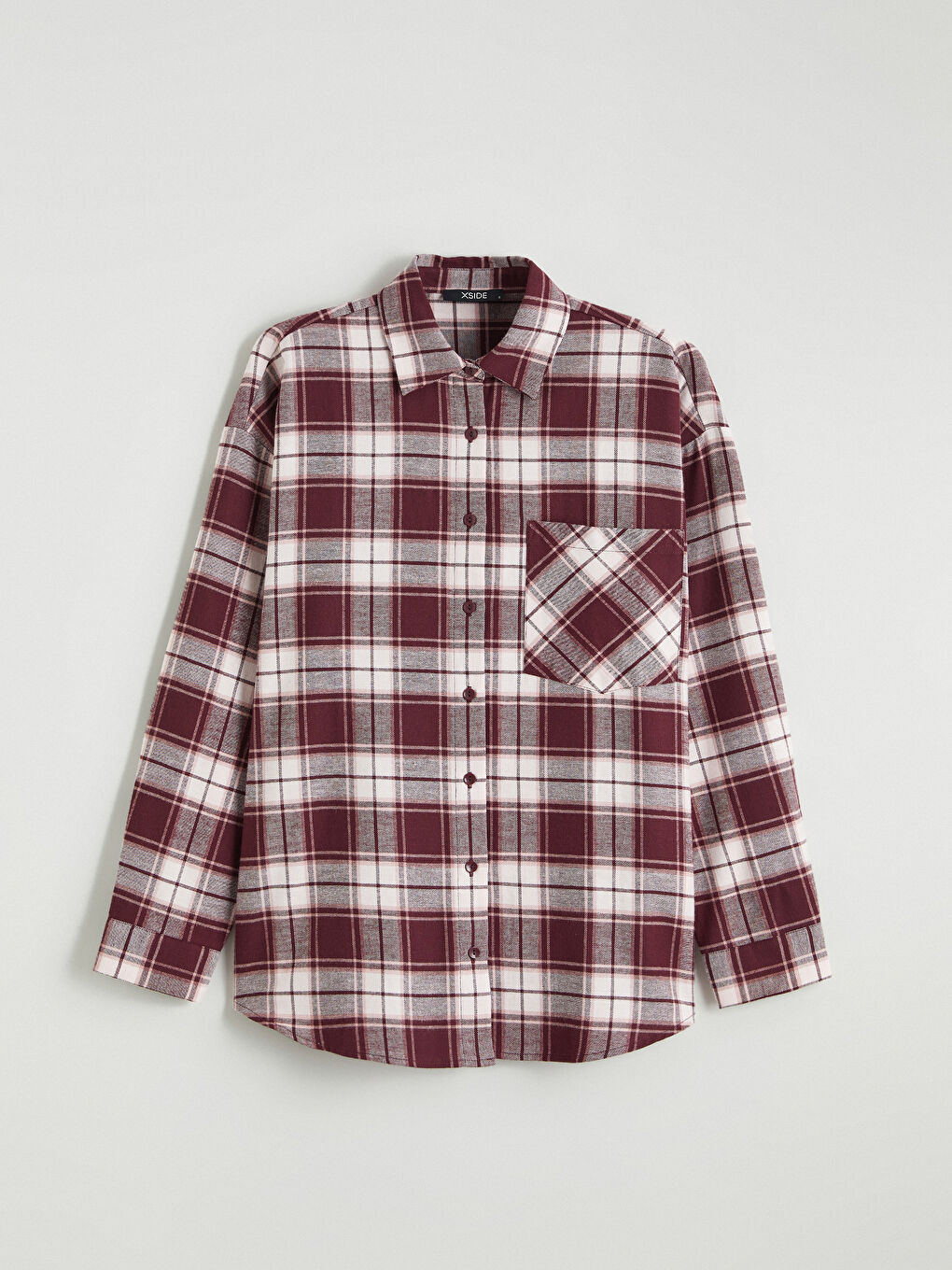 Әйелдерге арналған торлы оверсайз фланель орманшы көйлегі-4