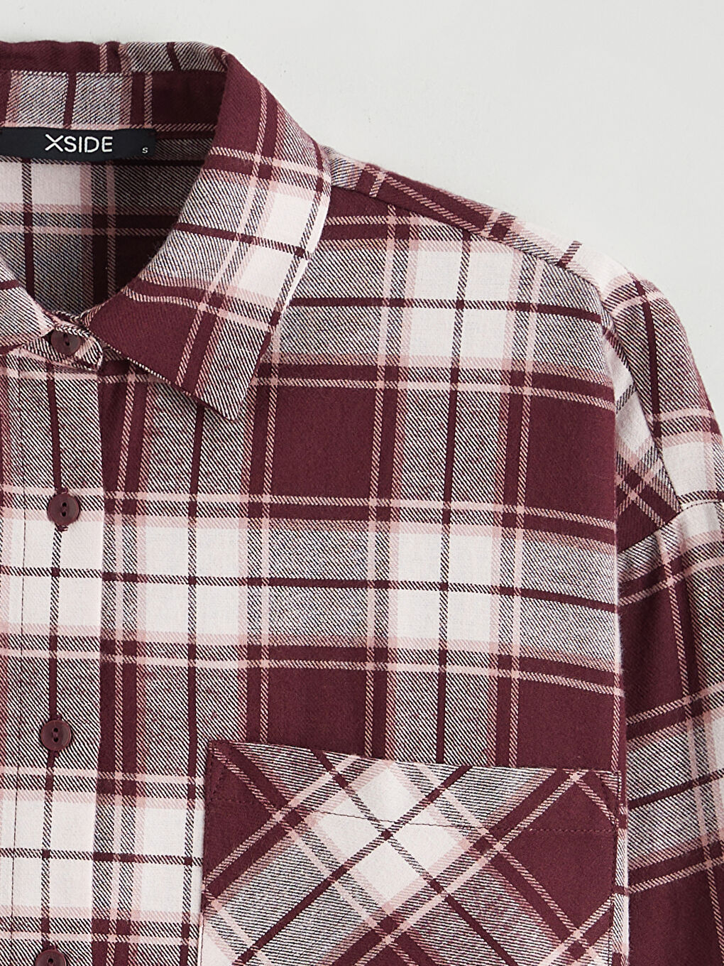 Әйелдерге арналған торлы оверсайз фланель орманшы көйлегі-5