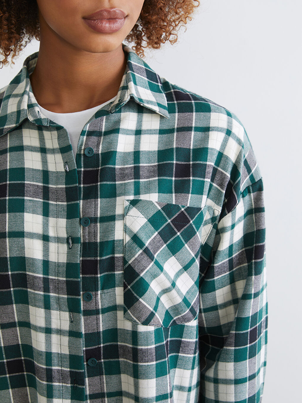 Kariertes Oversize Flanellhemd für Damen-2