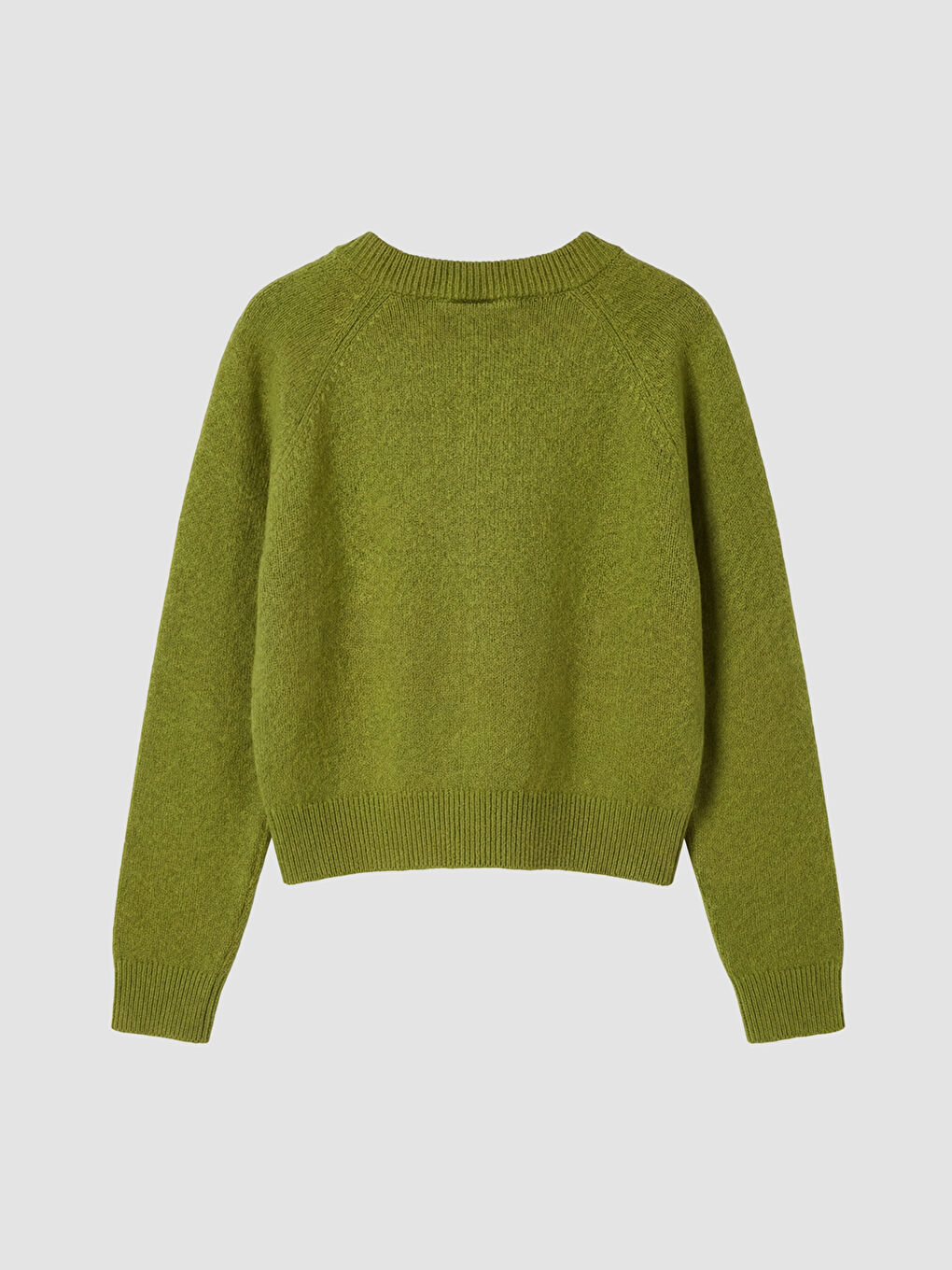 Yeşil Bisiklet Yaka Kız Çocuk Triko Hırka-1