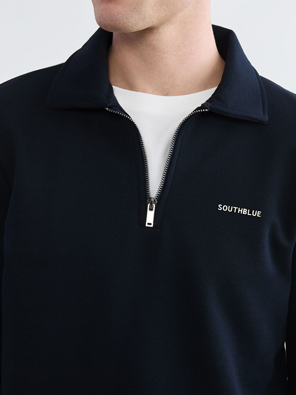 Men's Printed Polo-Collar Sweatshirt-2