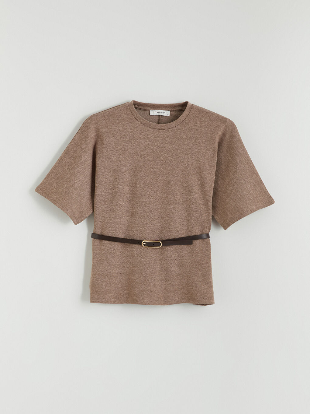 Bluza sa okruglim izrezom i kaišem-4