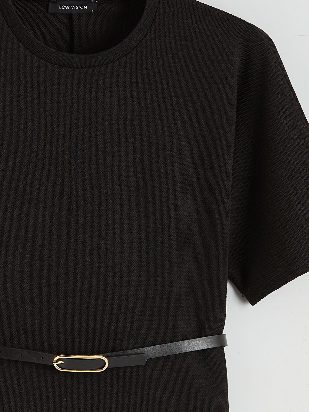 Bluza sa okruglim izrezom i kaišem-5