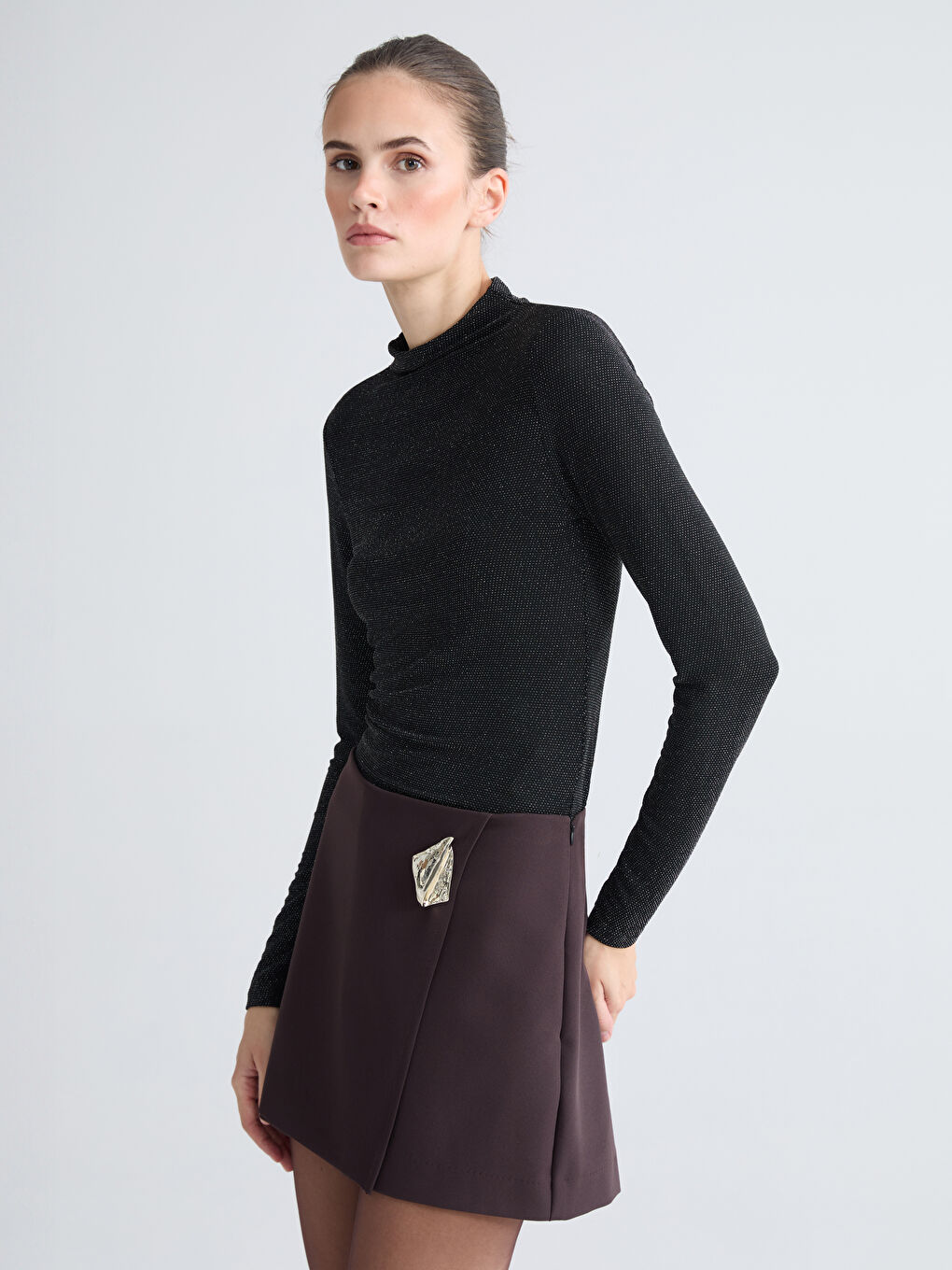 Zip-Up Waist Skort-2