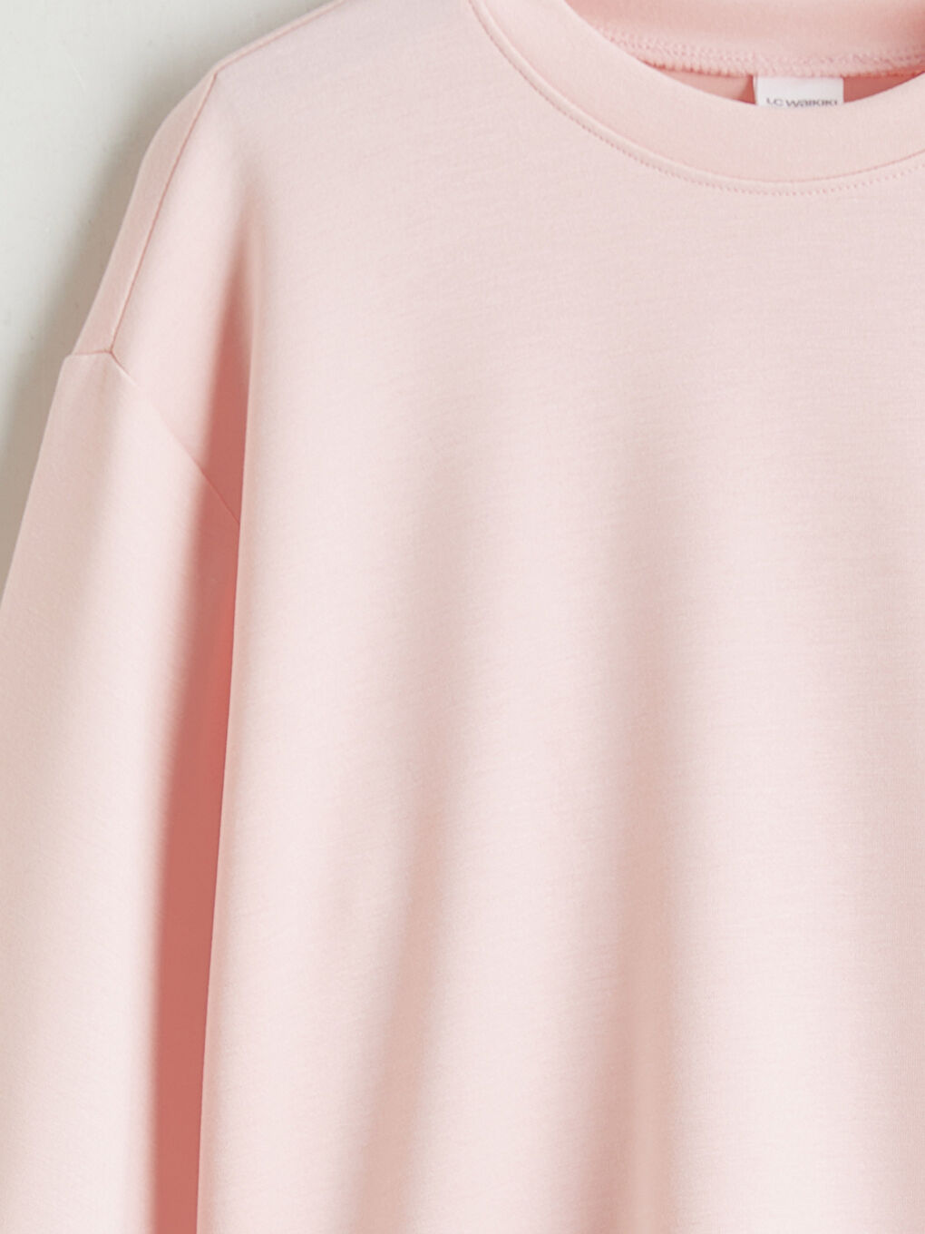 Pembe Bisiklet Yaka Kız Çocuk Pijama Üst-3