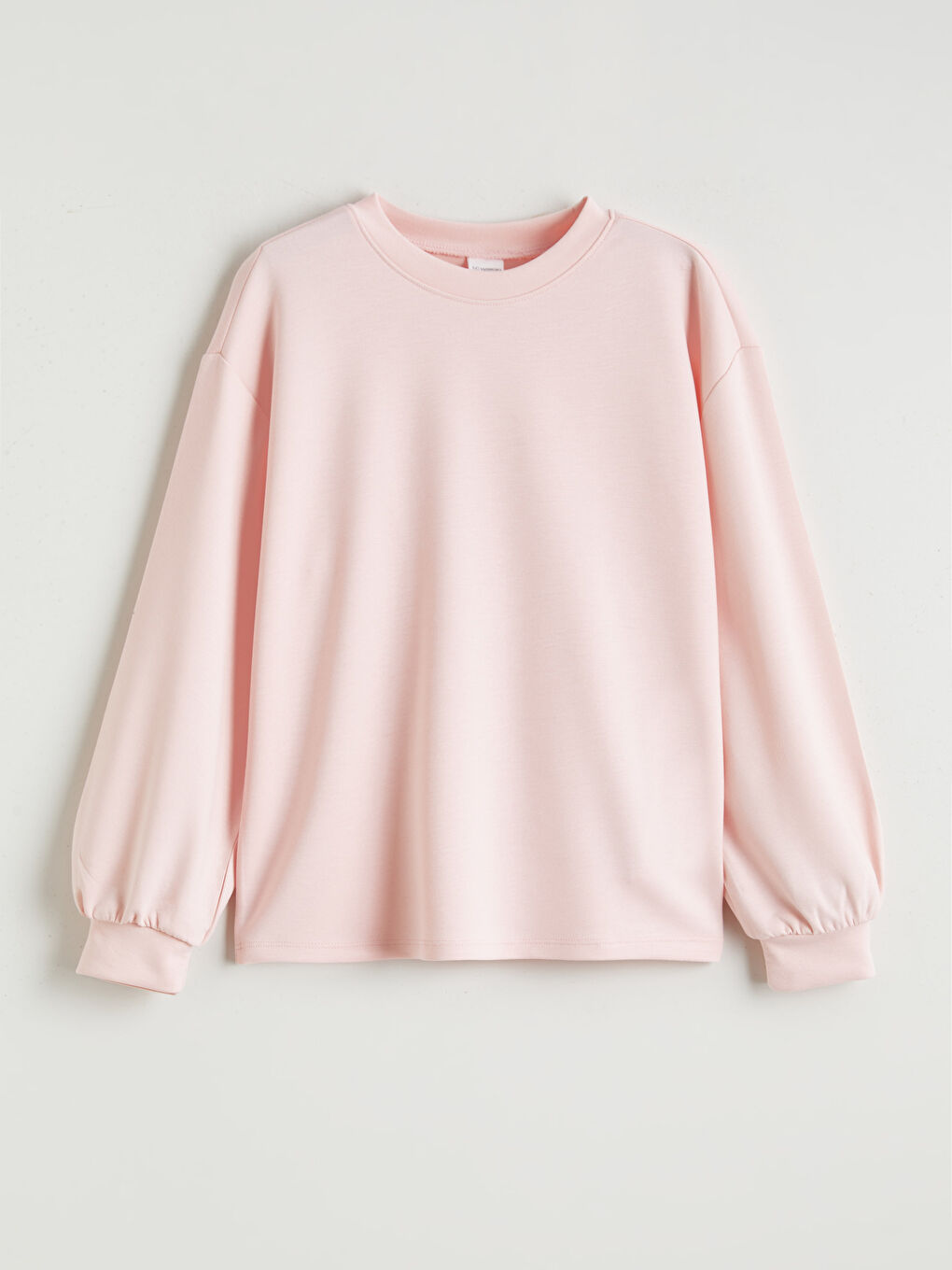 Pembe Bisiklet Yaka Kız Çocuk Pijama Üst-1