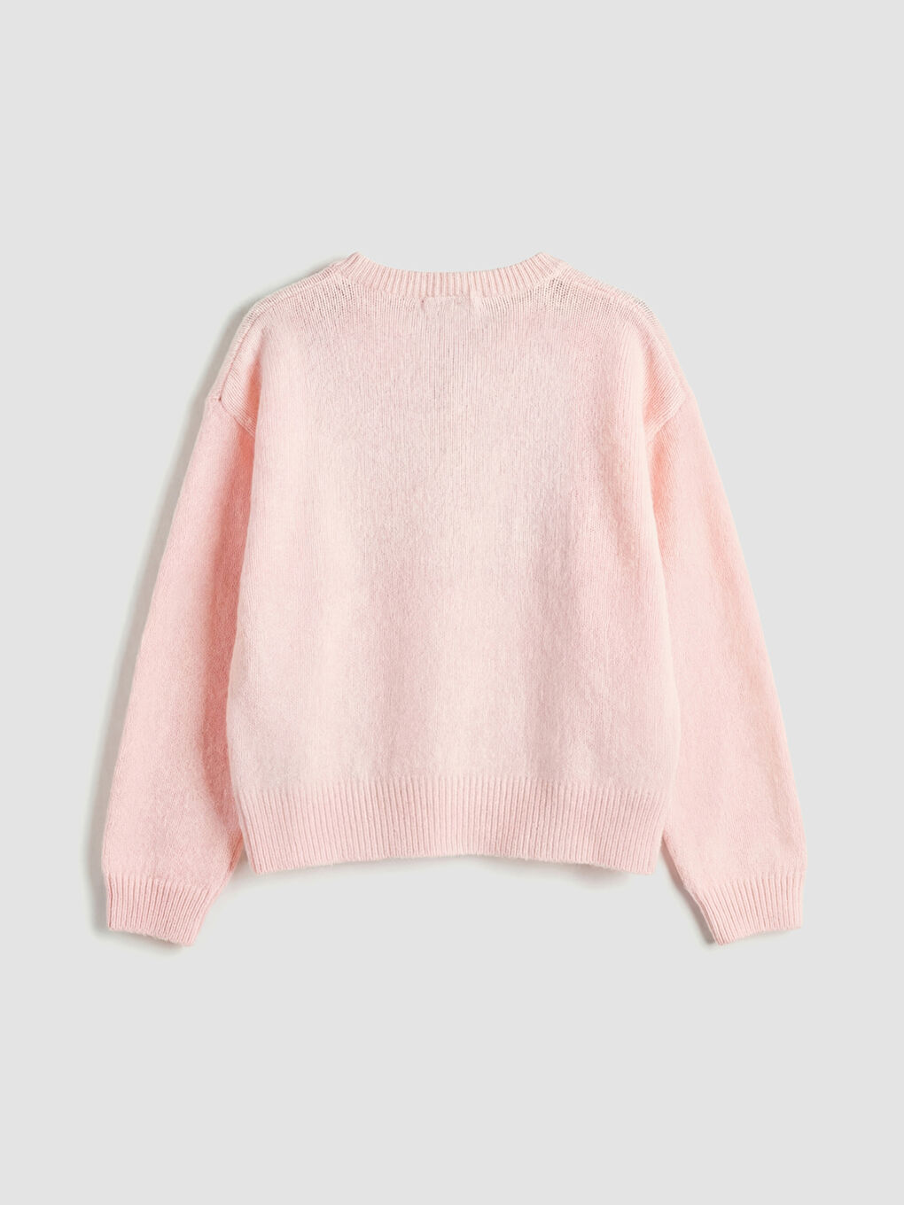 Pembe Bisiklet Yaka Kız Çocuk Triko Kazak-1